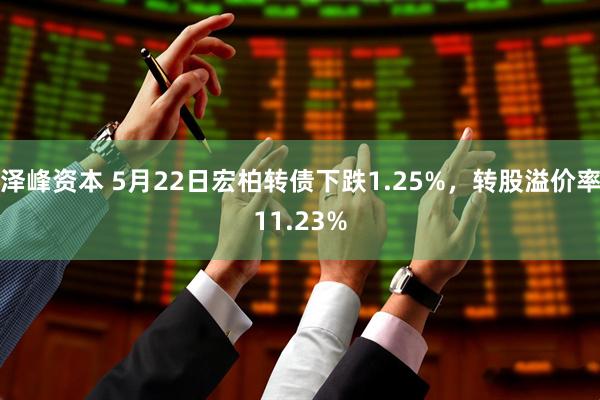 泽峰资本 5月22日宏柏转债下跌1.25%，转股溢价率11.23%